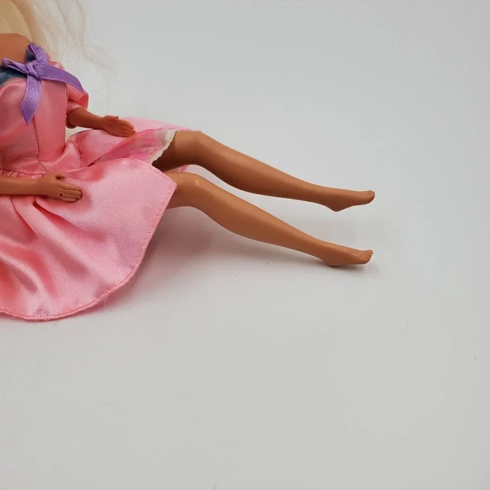 Vintage Mattel Barbie Doll Long Blonde Hair Blue Eyes Pink Dress Hat - Picture 13 of 13